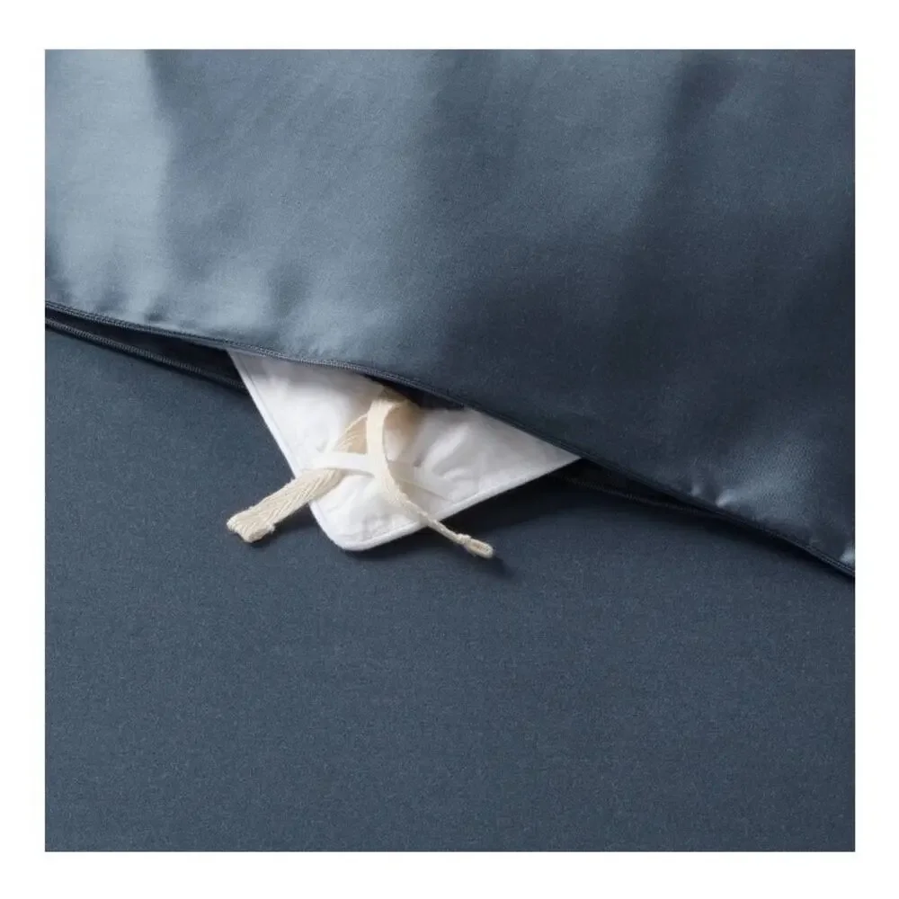 Threshold King TENCEL Lyocell Duvet Cover Sham Set Slate Blue 320TC NEW